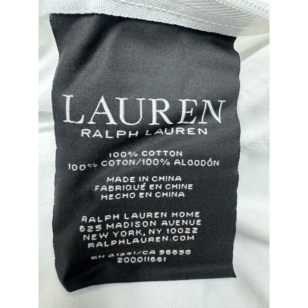 Lauren Ralph Lauren Spencer Border Sateen Cotton King Sham (1) , White
